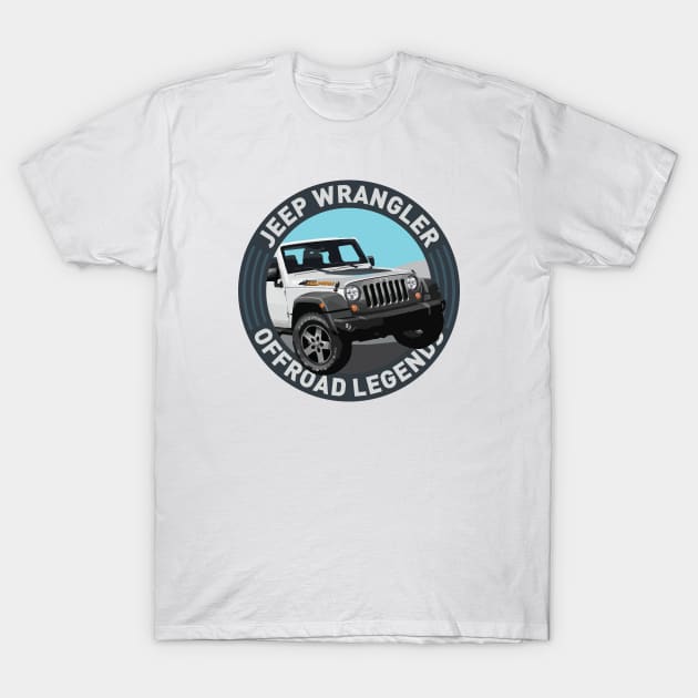 4x4 Offroad Legends: Jeep Wrangler Mountain T-Shirt by OFFROAD-DESIGNS